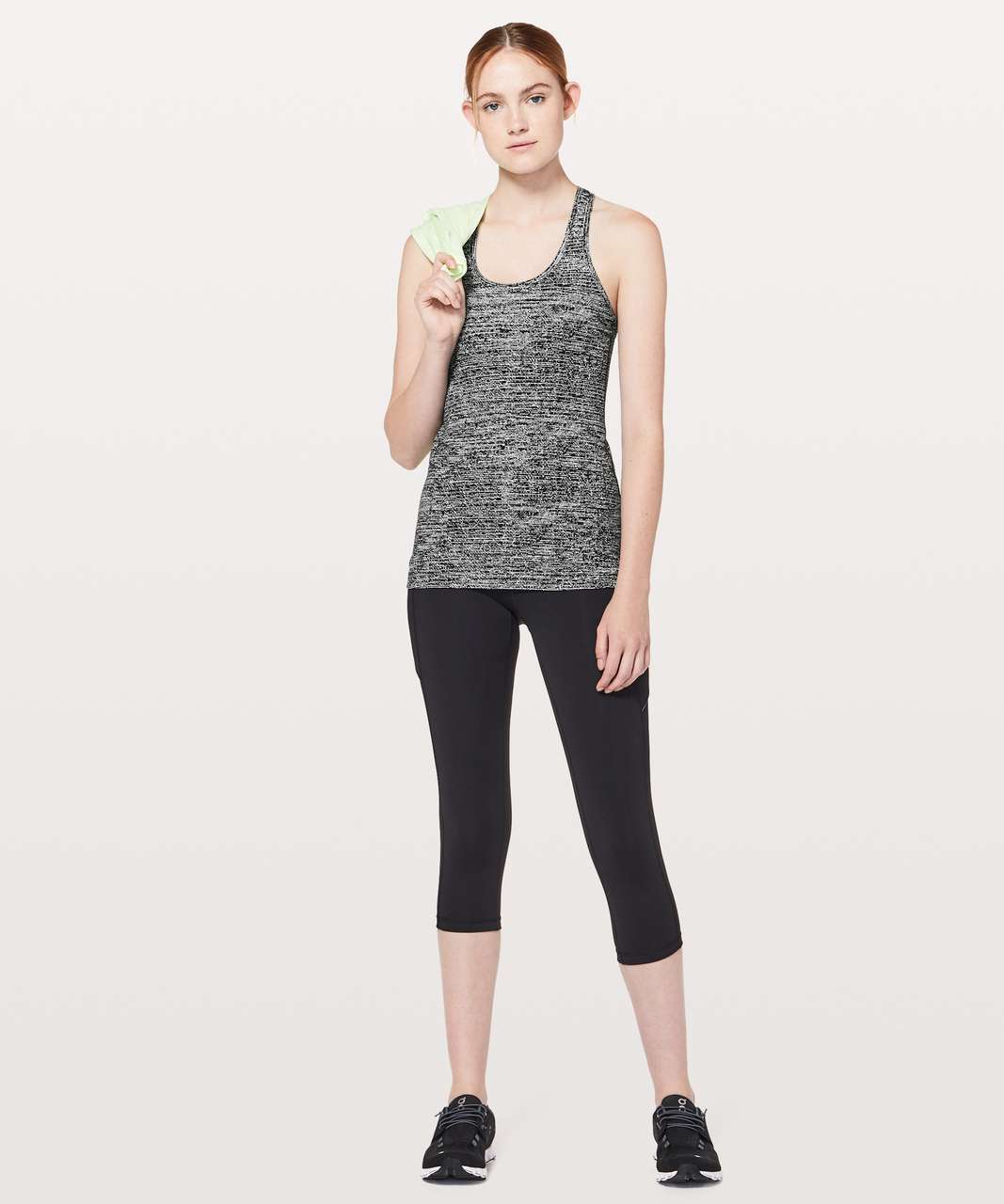 Lululemon Cool Racerback II - Luon Spray Jacquard White Black