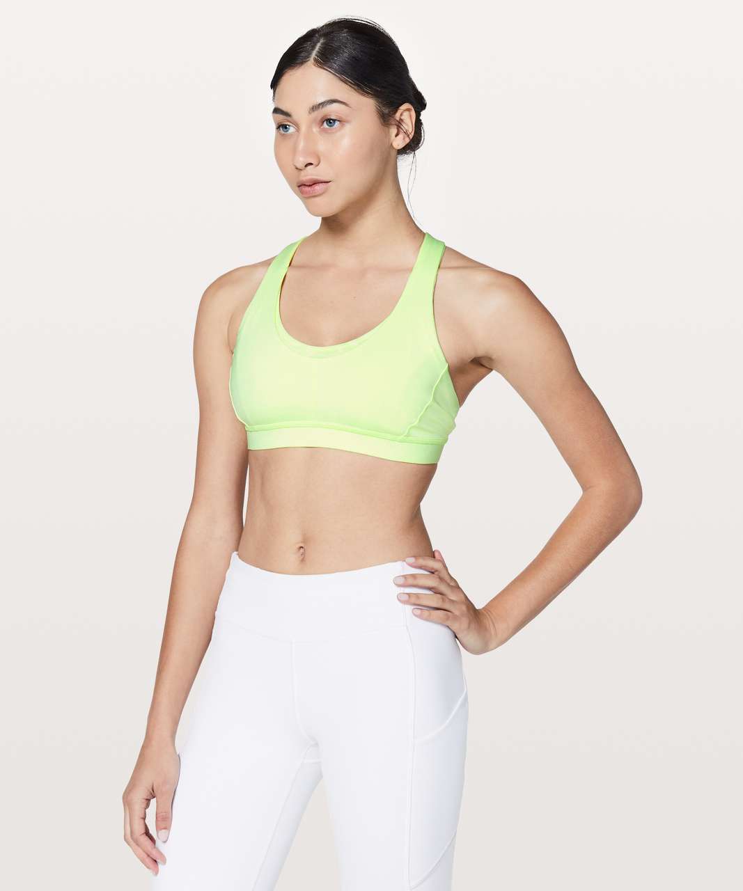 Lululemon Stash N’ Run Bra - Fluro Citrus