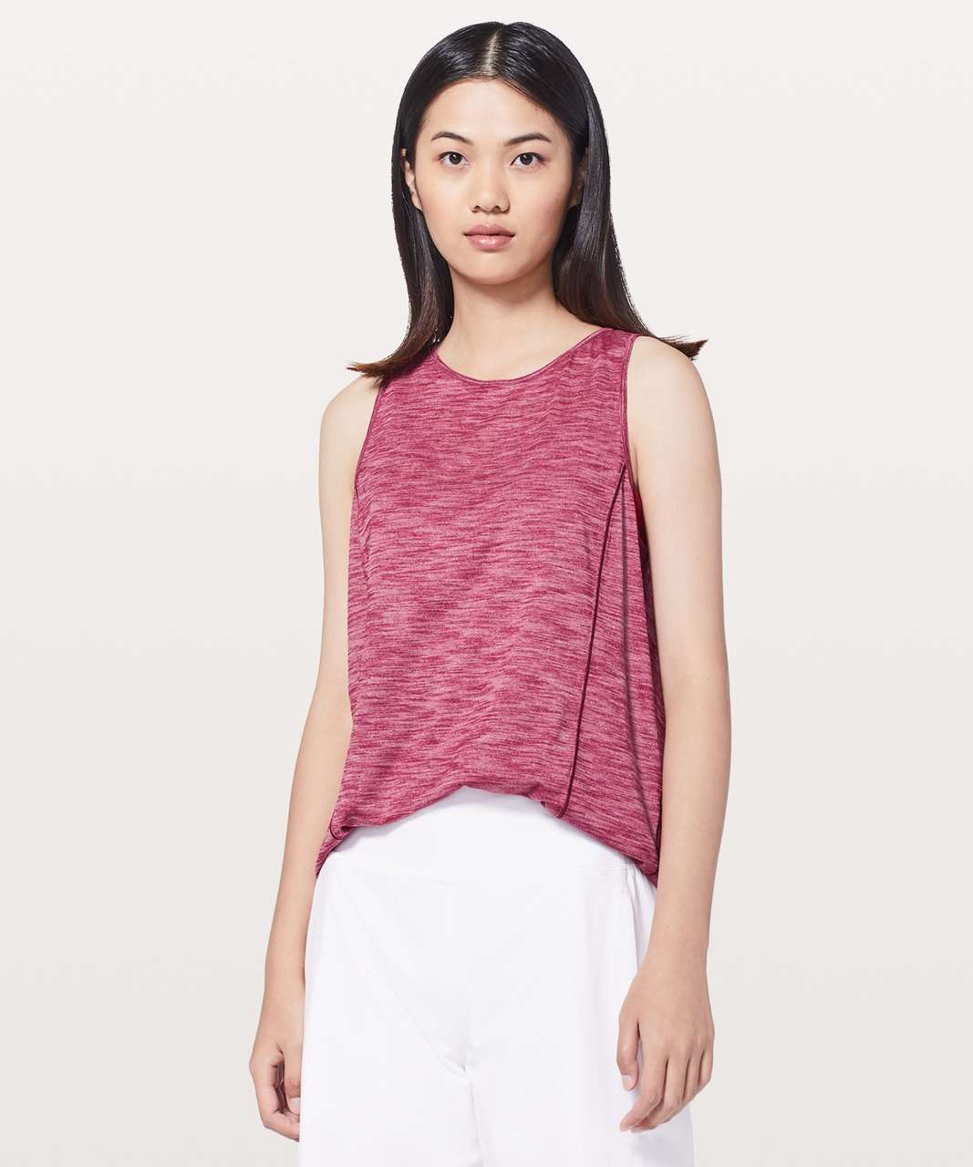 Lululemon Low Key Tank *Silver - Heathered Ruby Red