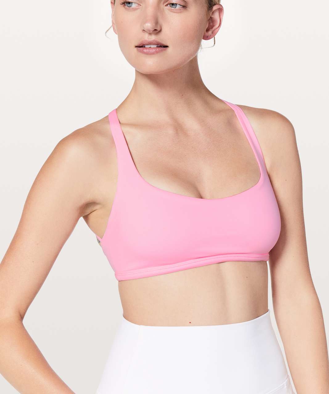 Lululemon Pink With Pink/Animal Print/Blue Straps Padded Sports Bra- S –  The Saved Collection