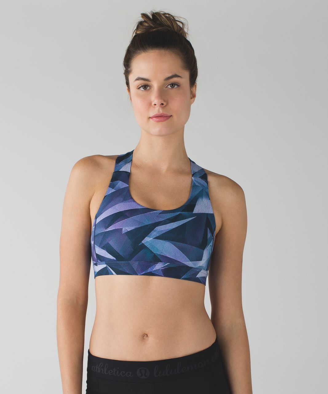 Lululemon All Sport Bra Stained Glass Love Nightfall Black Size 8