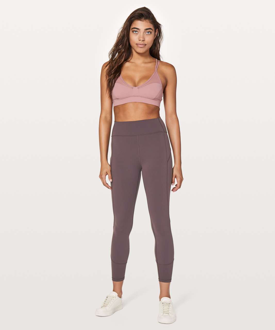 Lululemon In Movement Crop Leggings Everlux 19 Purple Antique Bark Women's  Sz 8