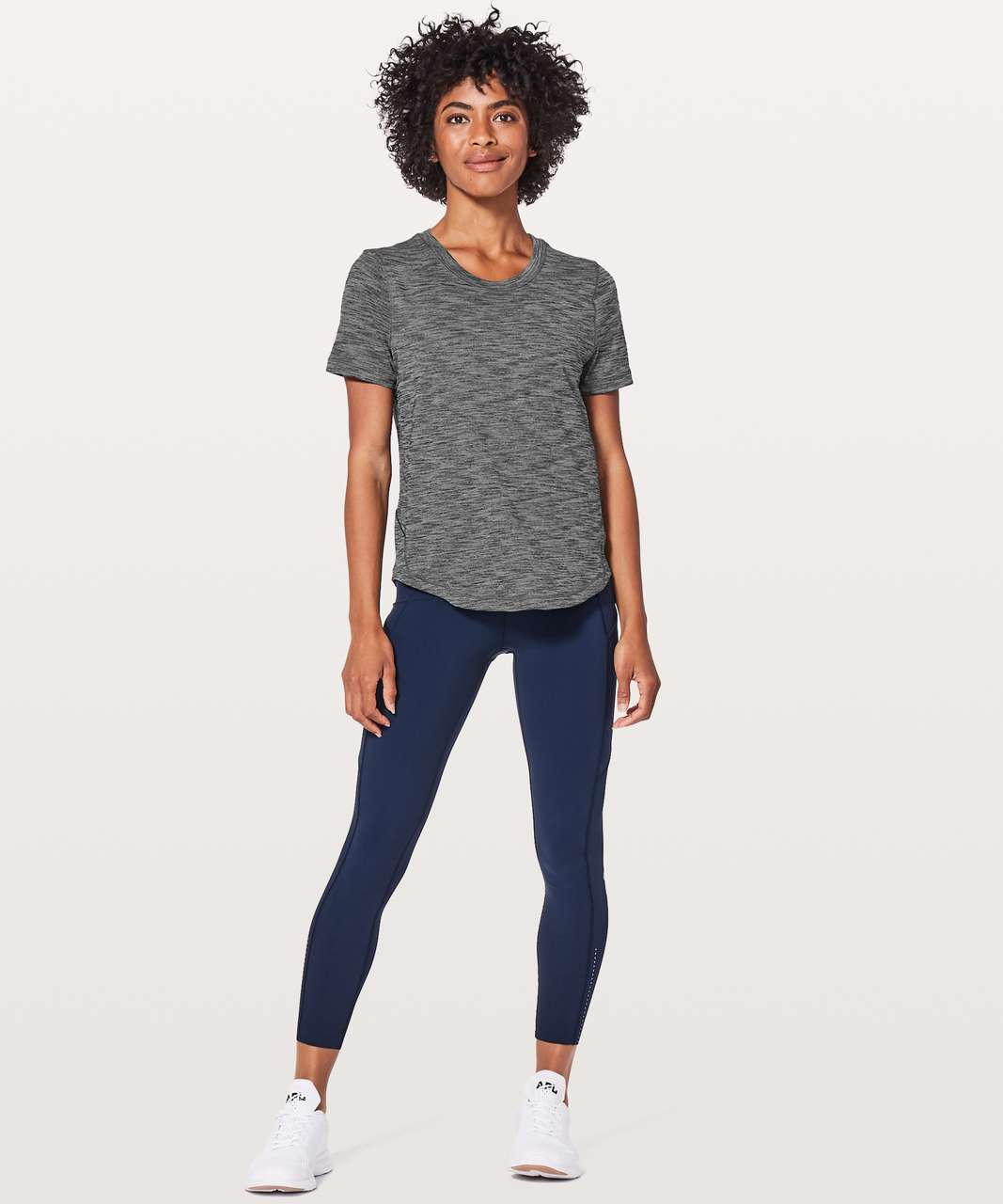 Lululemon Long Distance Short Sleeve - Heathered Black (Second Release)