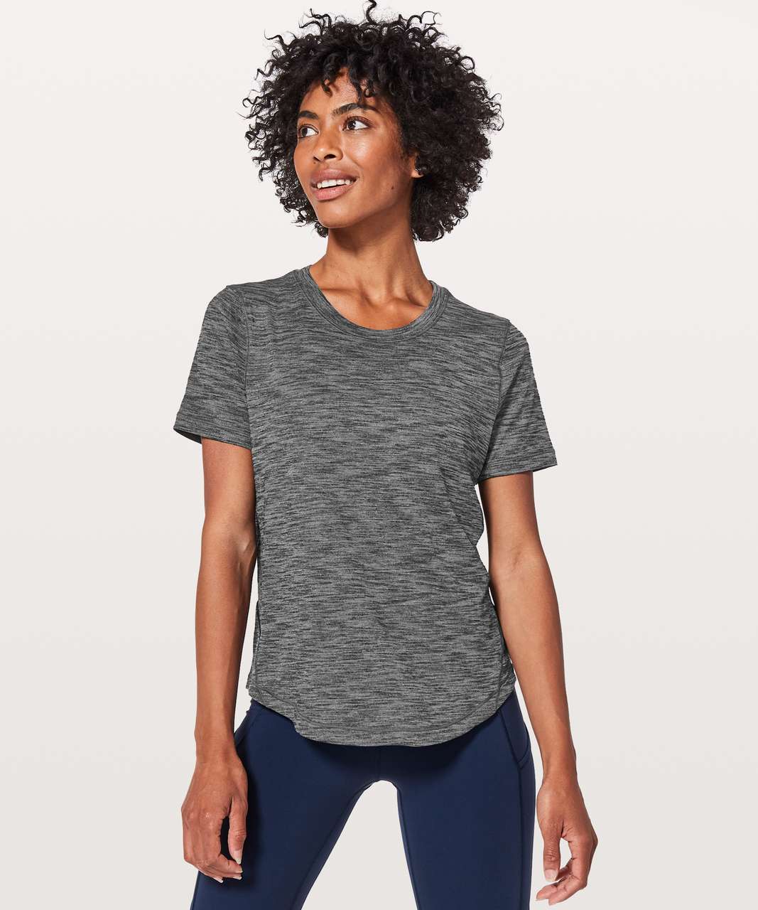 Lululemon Long Distance Short Sleeve - Heathered Black (Second Release)