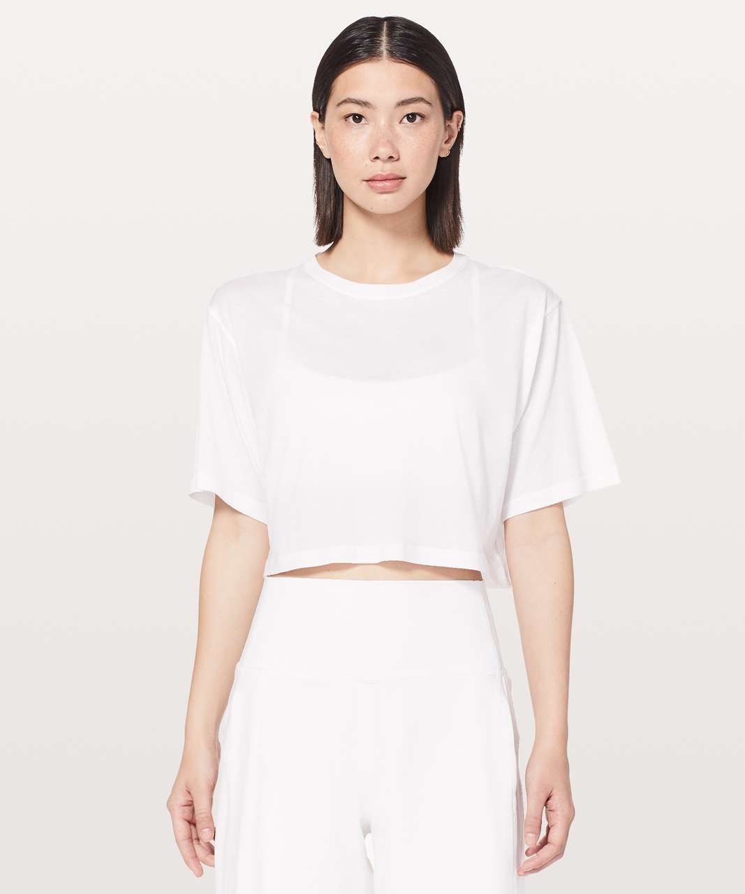 Lululemon Cortes Crop Tee *Light - White - lulu fanatics