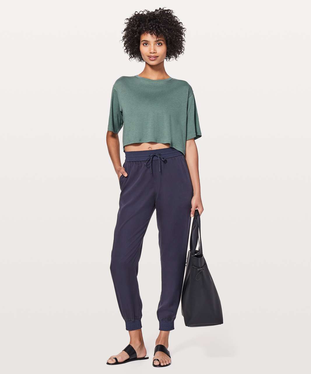 Lululemon Cortes Crop Tee *Light - Graphite Green