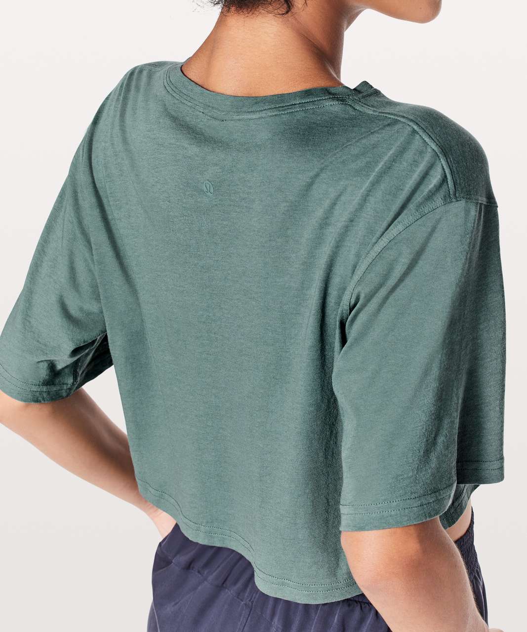 Lululemon Cortes Crop Tee *Light - Graphite Green - lulu fanatics