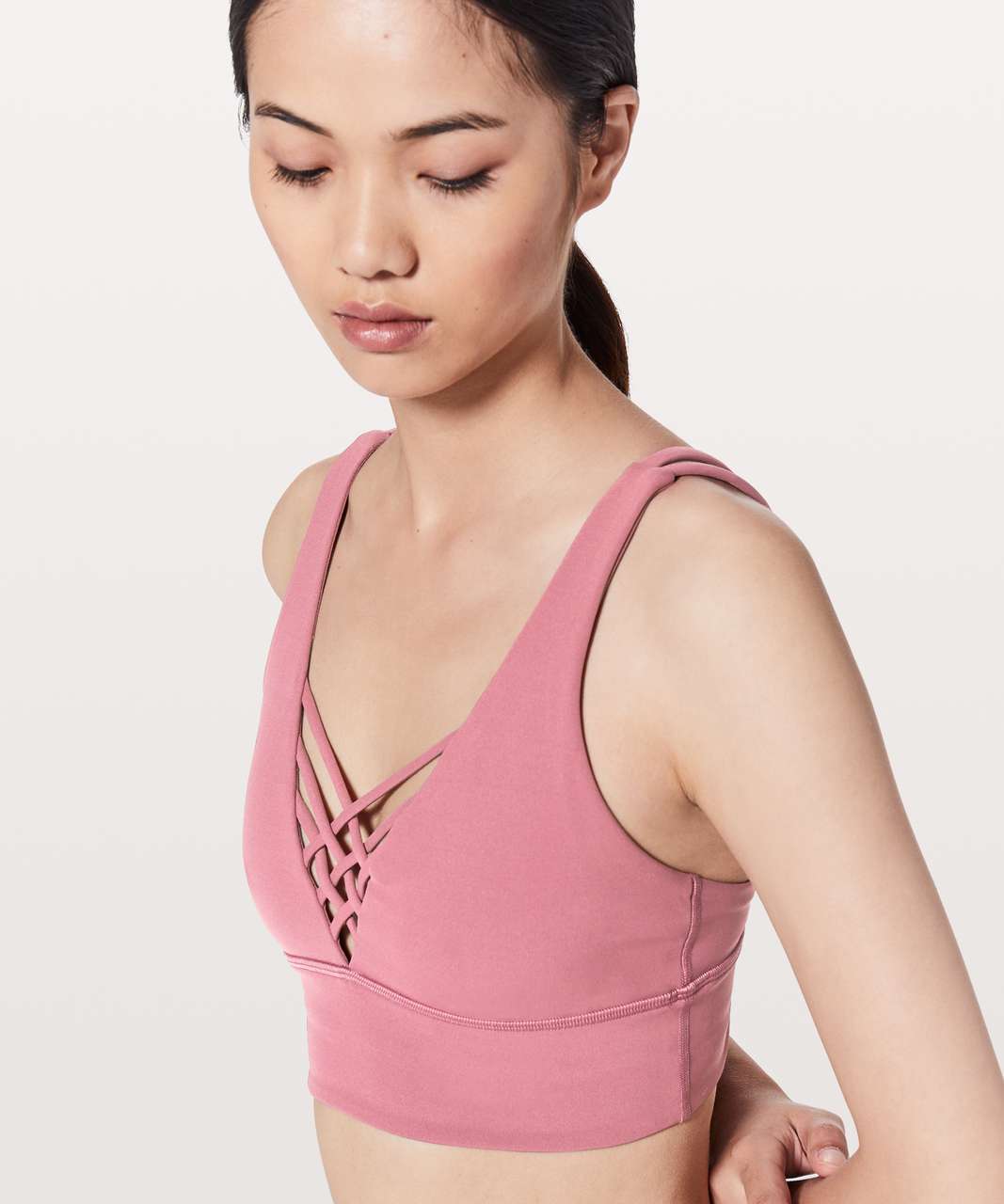 Lululemon Bind & Cross Bra - Moss Rose - lulu fanatics