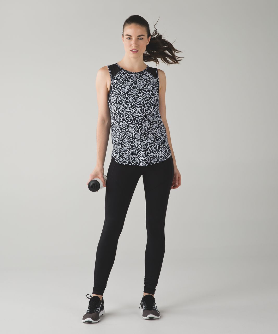 Lululemon Sculpt Tank - Posey Black White / Black - lulu fanatics