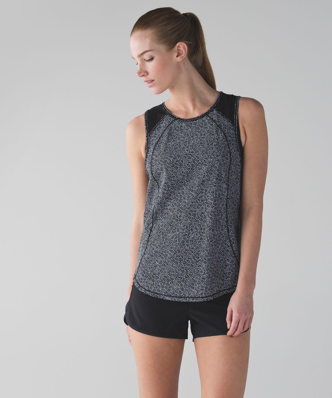 Lululemon Black and White Animal Print with Mesh Detail and Front Zipp –  The Saved Collection