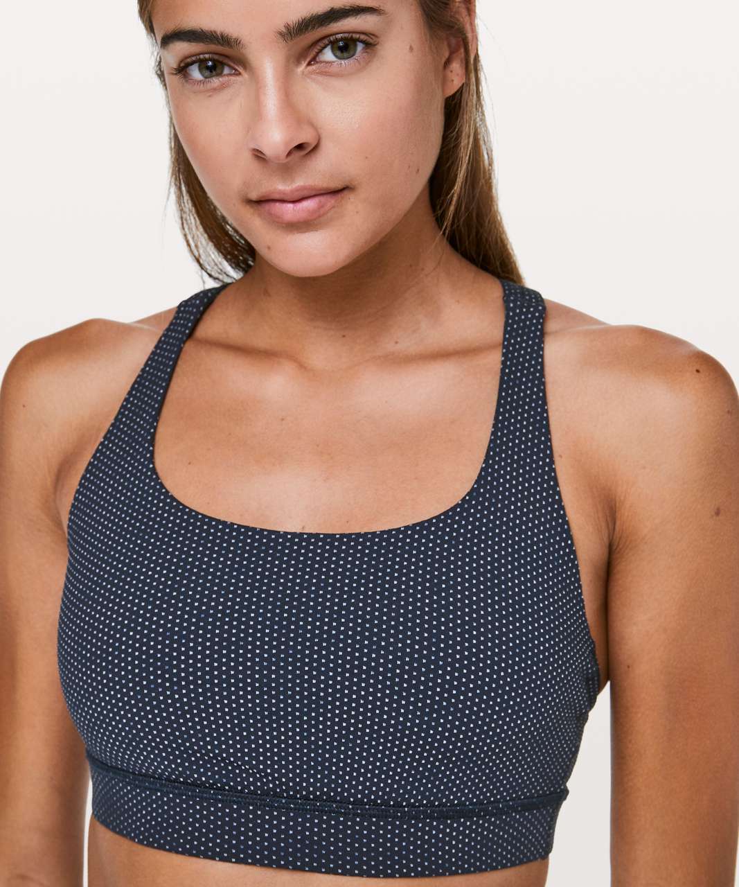 Lululemon Energy Bra - Pacific Pointe Jacquard True Navy Onyx Blue