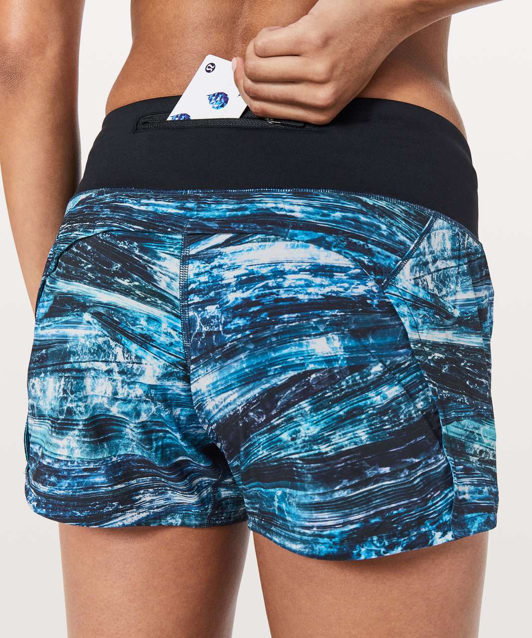 Lululemon Run Times Short II *4 - Shorelines Multi Blue / Black - lulu  fanatics