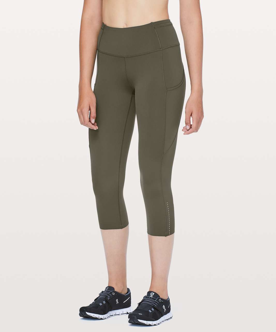 LULULEMON 4 Fast Free Full Length Tight Mid rise 28” Dark Olive Green  Leggings