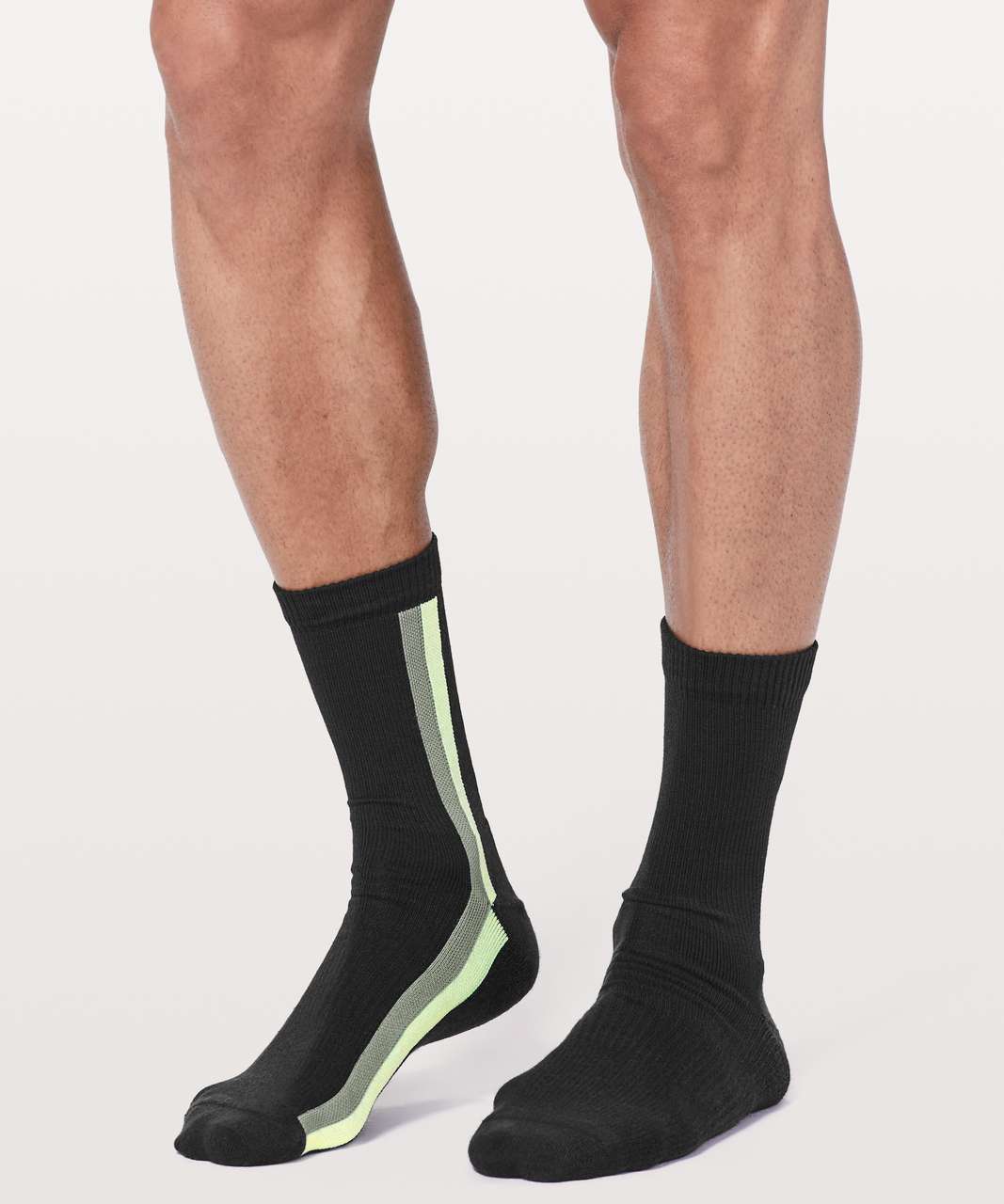 Lululemon Intent Crew Sock - Black / Misty Meadow / Faded Zap