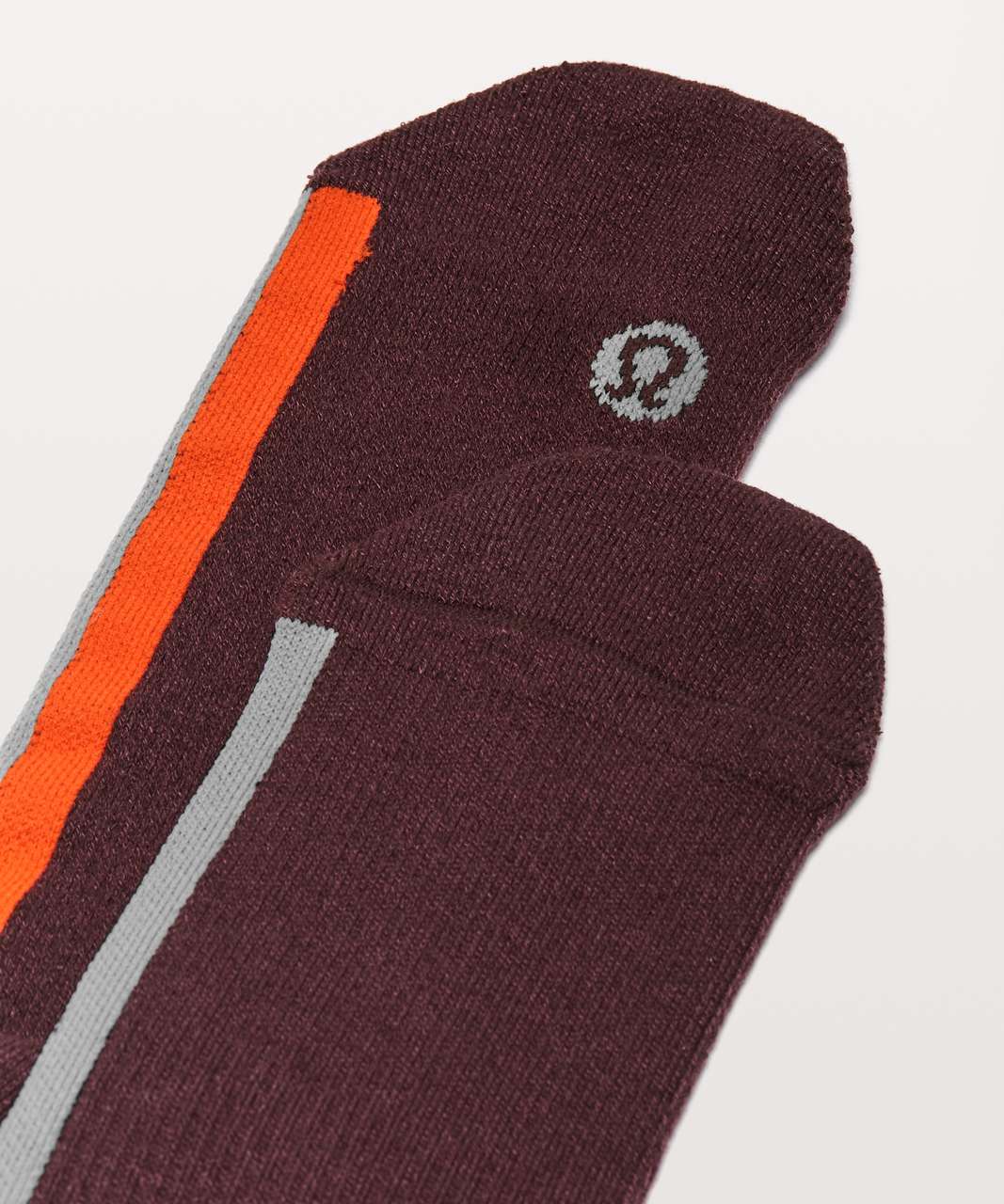 Lululemon Intent Crew Sock - Black Plum / Sea Salt / Solar Orange