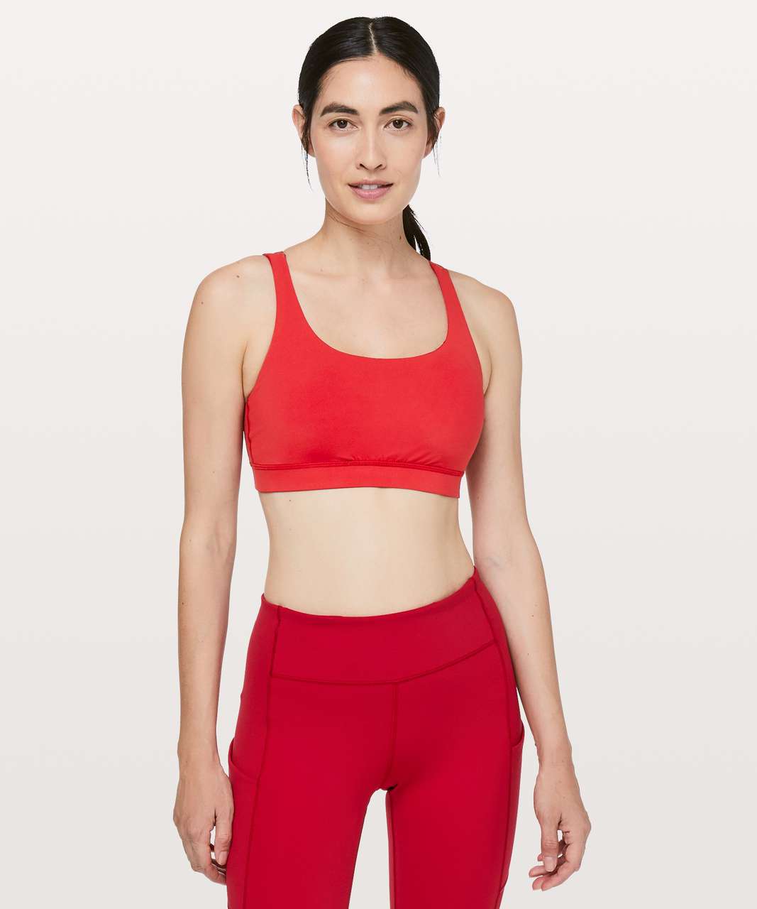 Red lulu lemon racer back sports bra. Size 14. Never worn.