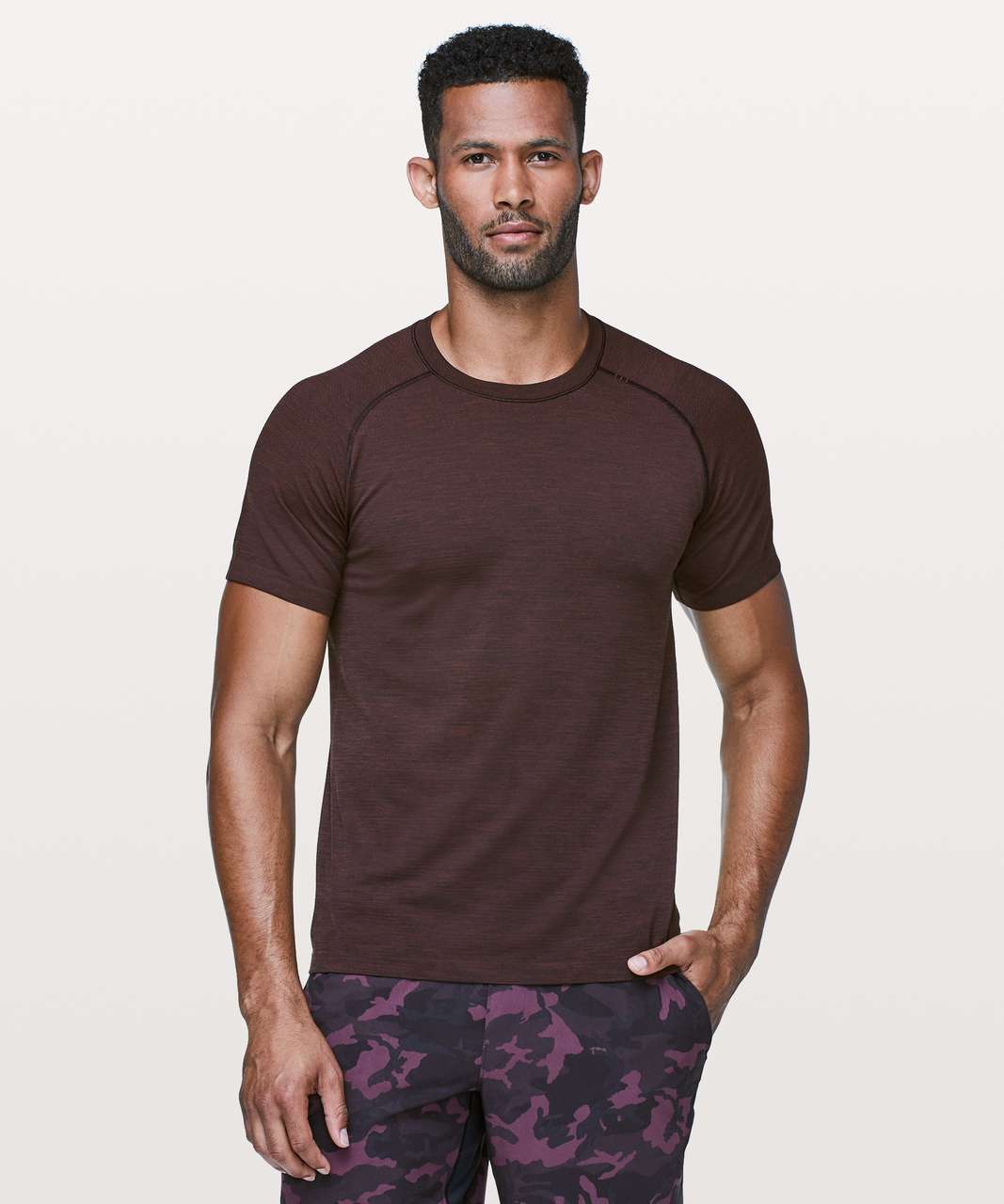 Lululemon Metal Vent Tech Short Sleeve - Cassis / Black