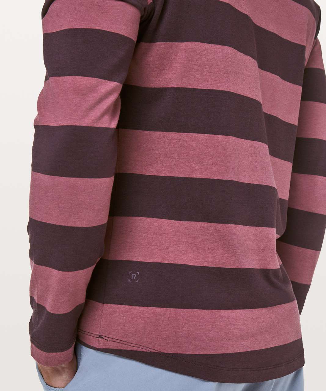 Lululemon 5 Year Basic Long Sleeve - Wide Bold Stripe Smoky Red Black Plum