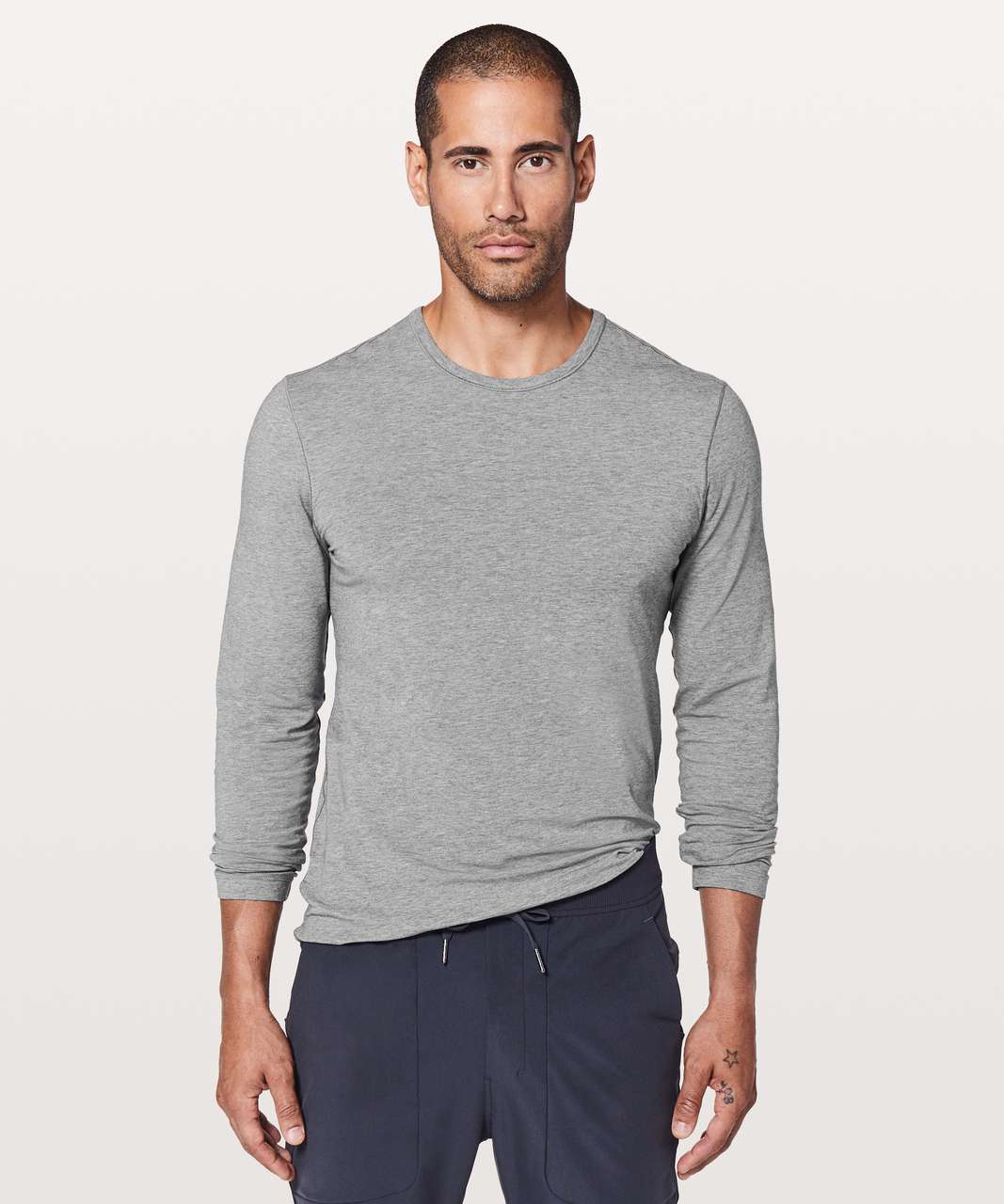 Lululemon Reykur Long Sleeve *lululemon lab - Heathered Core Medium Grey -  lulu fanatics