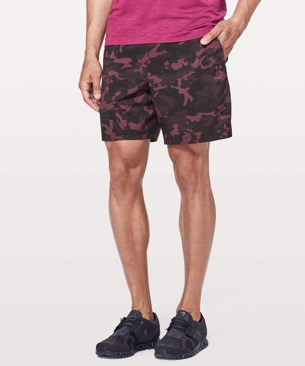 Lululemon Pace Breaker Short *Linerless 7" Updated - Incognito Camo Red Multi