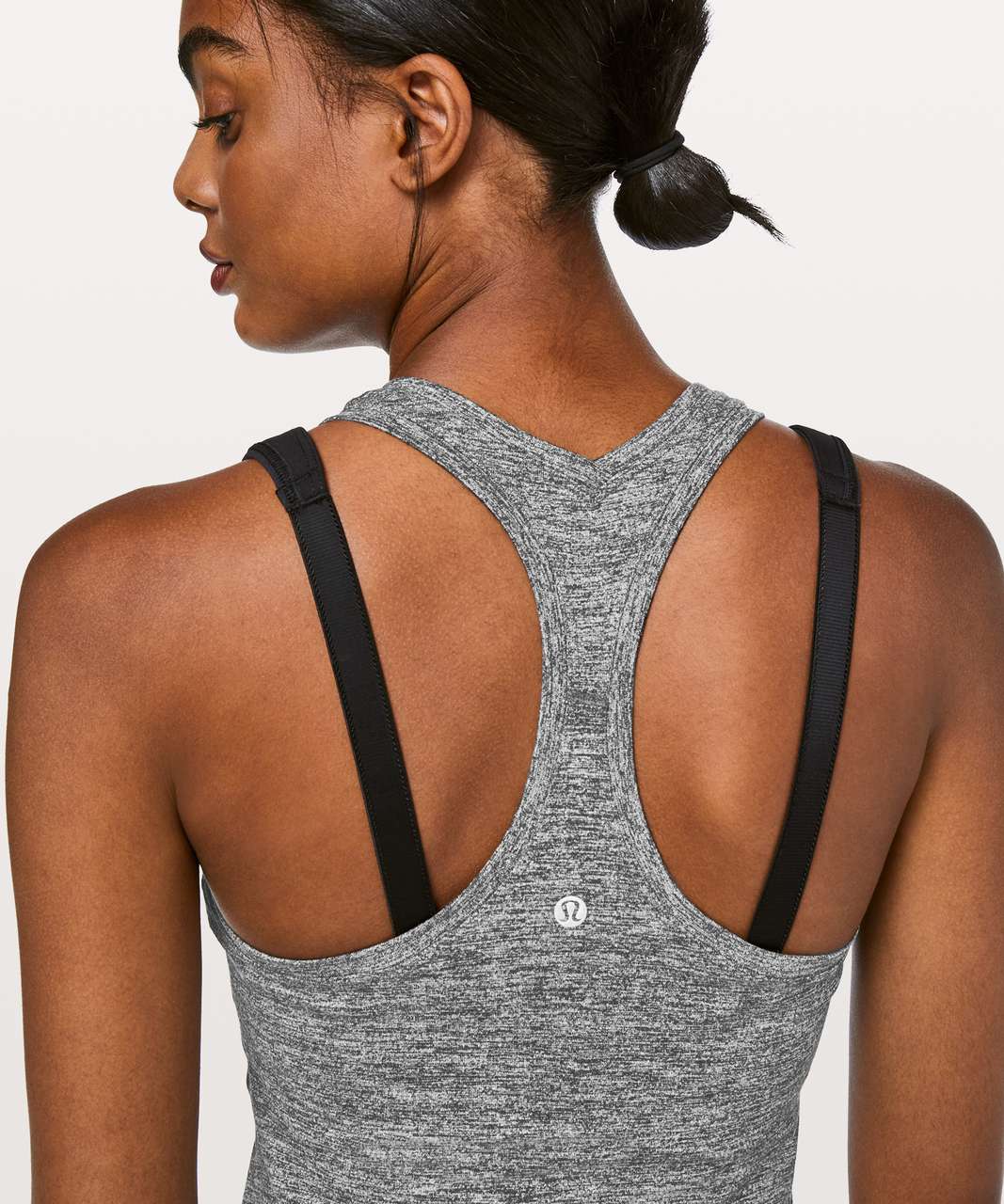 Lululemon Cool Racerback Heathered Gray/Black Tank Top