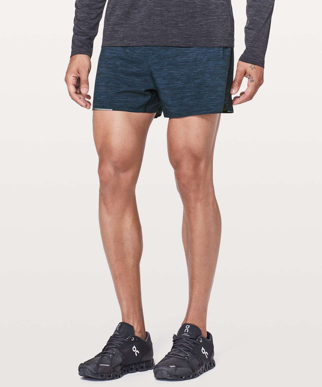 LULULEMON MENS SURGE SHORT 6 LINED, GRAVEL DUST TRUE NAVY, NWT, XXL