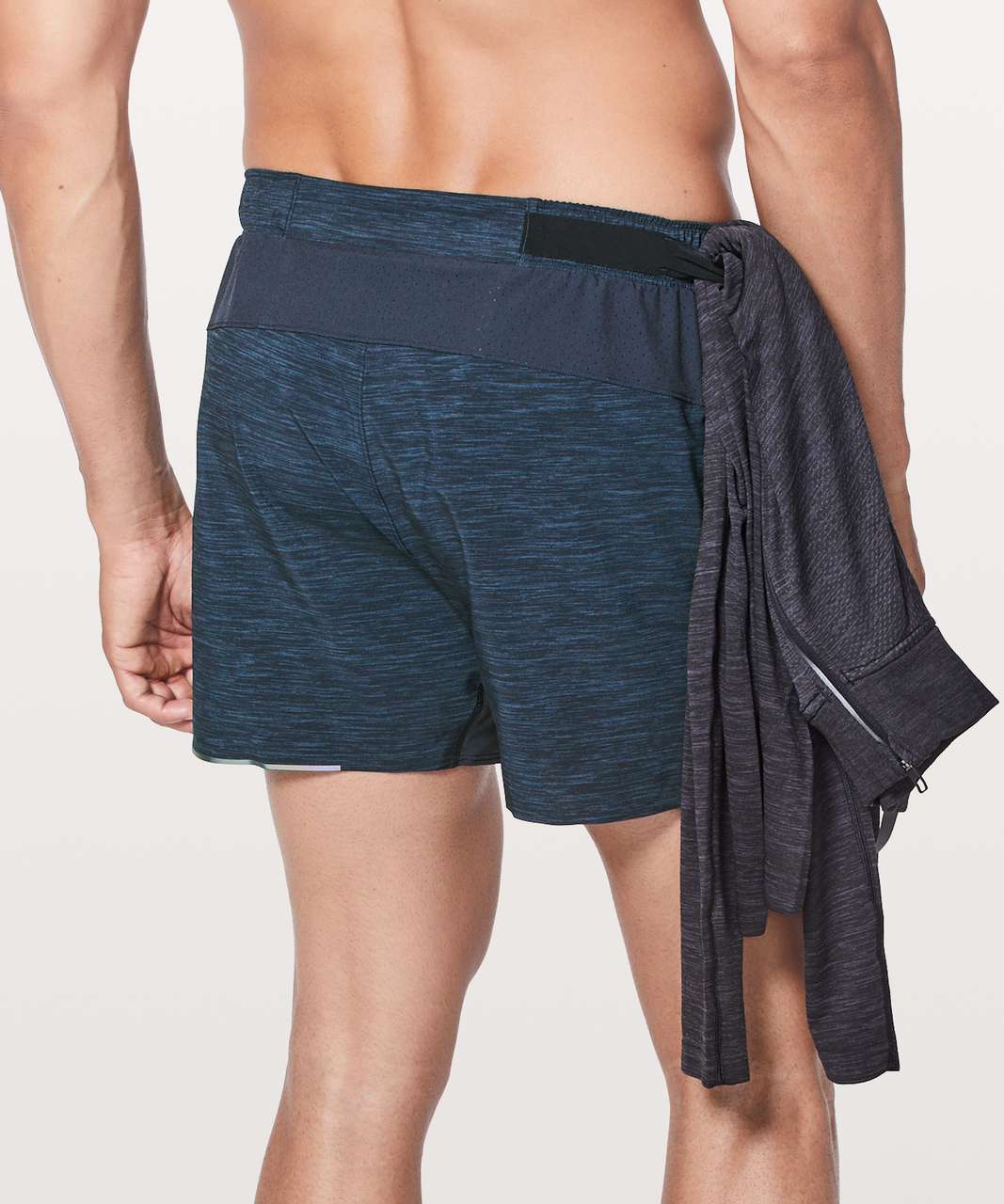 Lululemon Surge Lined Shorts 4 In Heather Allover Iron Blue True Navy