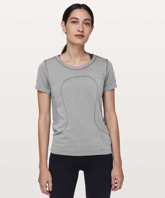 Lululemon Swiftly Tech Short Sleeve Scoop - Heathered White - lulu fanatics