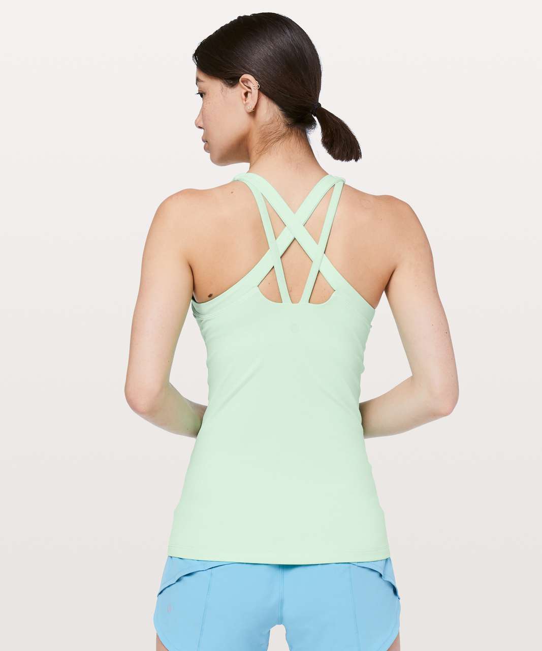 lululemon athletica, Tops, Lululemon Rally Your Heart Tank Top Shelf Bra  Luon Mesh Strappy Crisscross 4