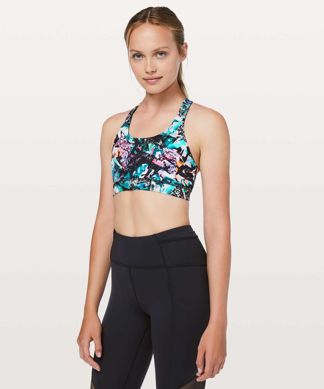 Lululemon 6/M Time To Sweat Bra Night View White Black Spotted