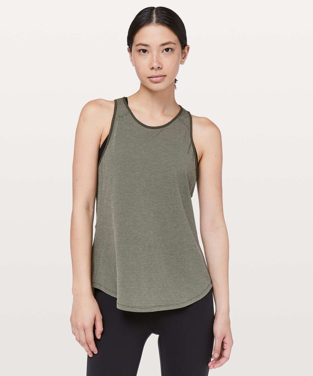 Lululemon Open Up Tank - Heathered Camo Green / Camo Green - lulu fanatics