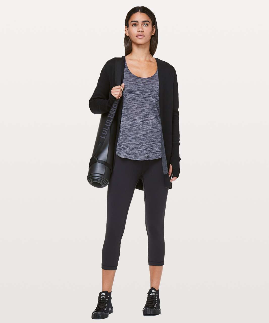 Lululemon Moment To Movement 2-In-1 Tank - Heathered Black / Black