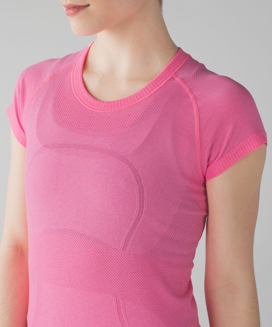 Lululemon Swiftly Tech Short Sleeve Crew - Heathered Neon Pink