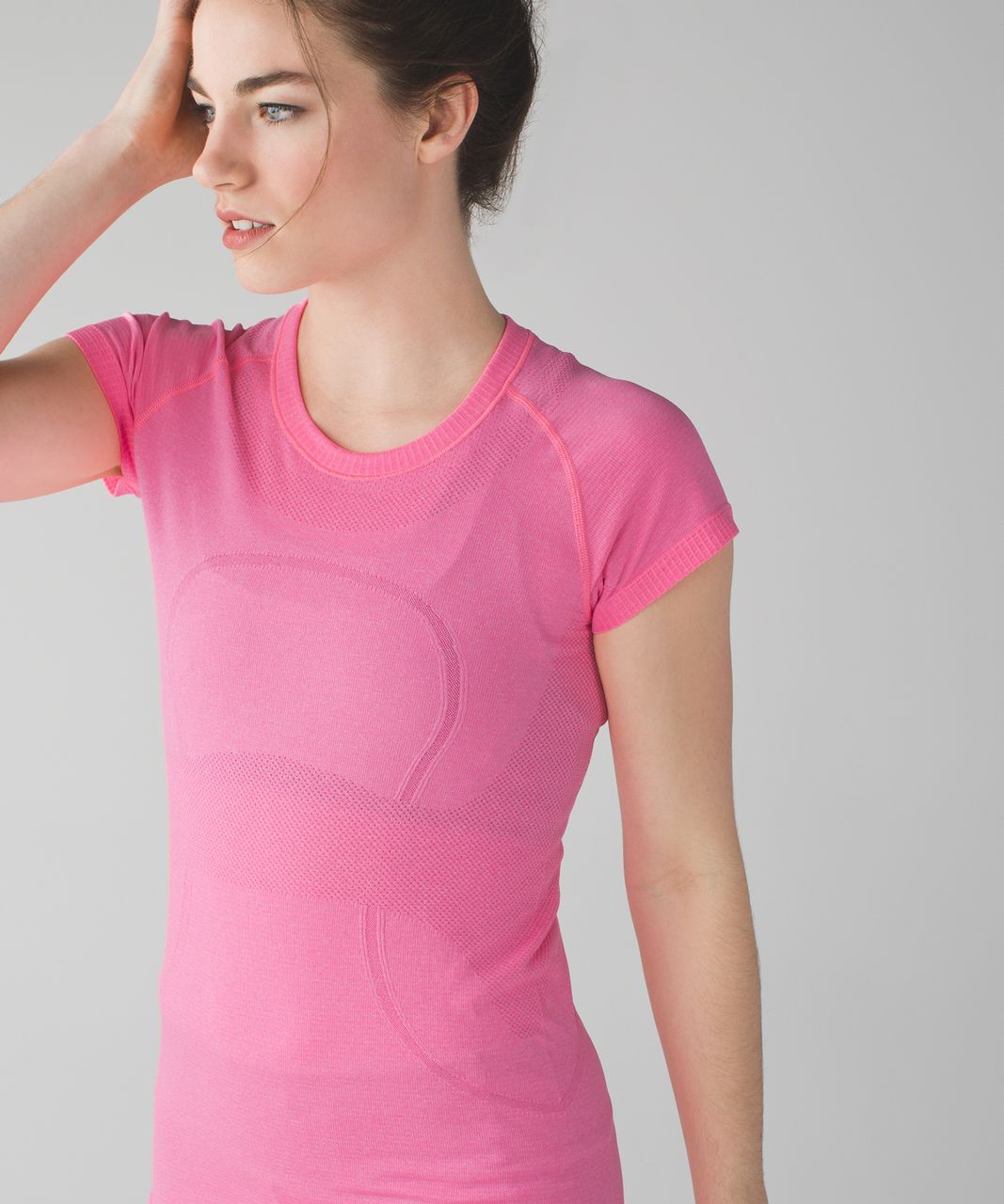 Lululemon Swiftly Tech Short Sleeve Crew - Heathered Neon Pink