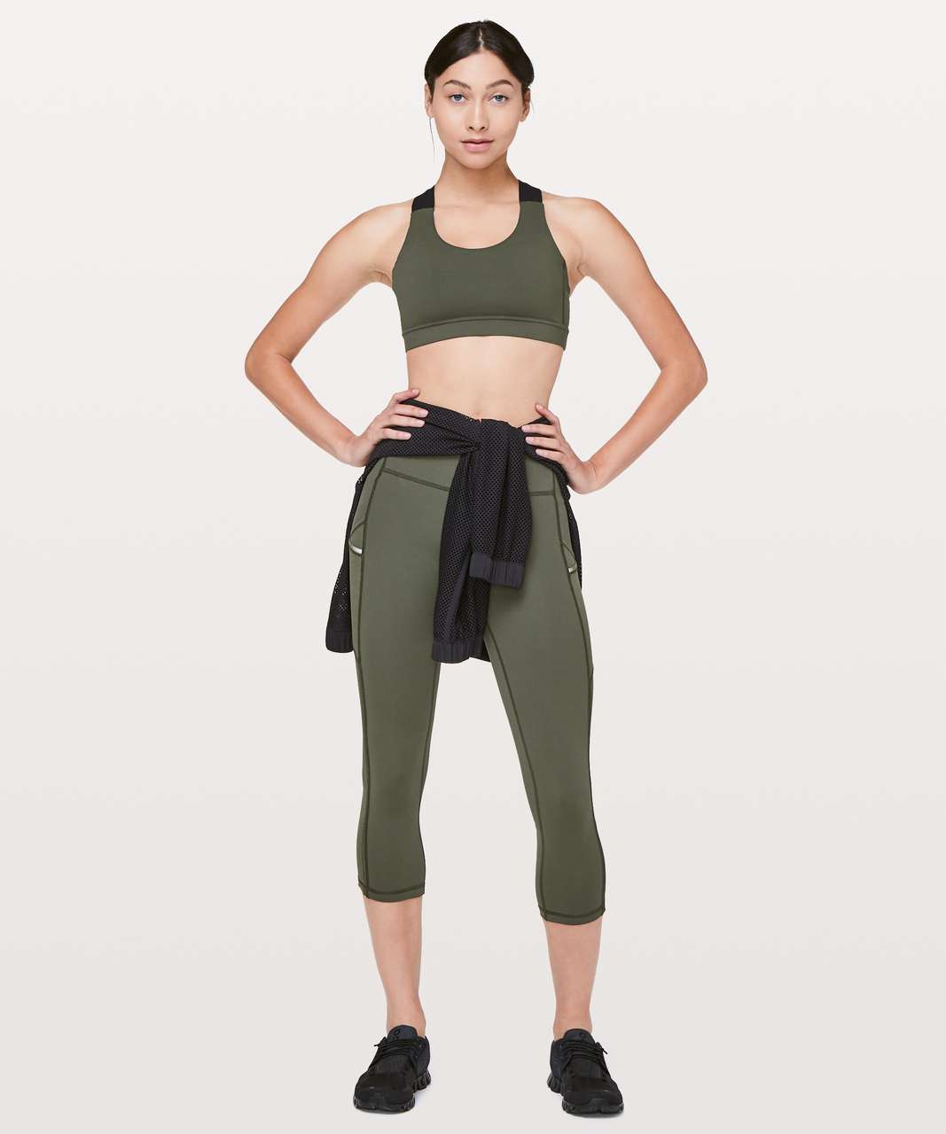 Lululemon Speed Up Crop *High Mesh 21" - Camo Green