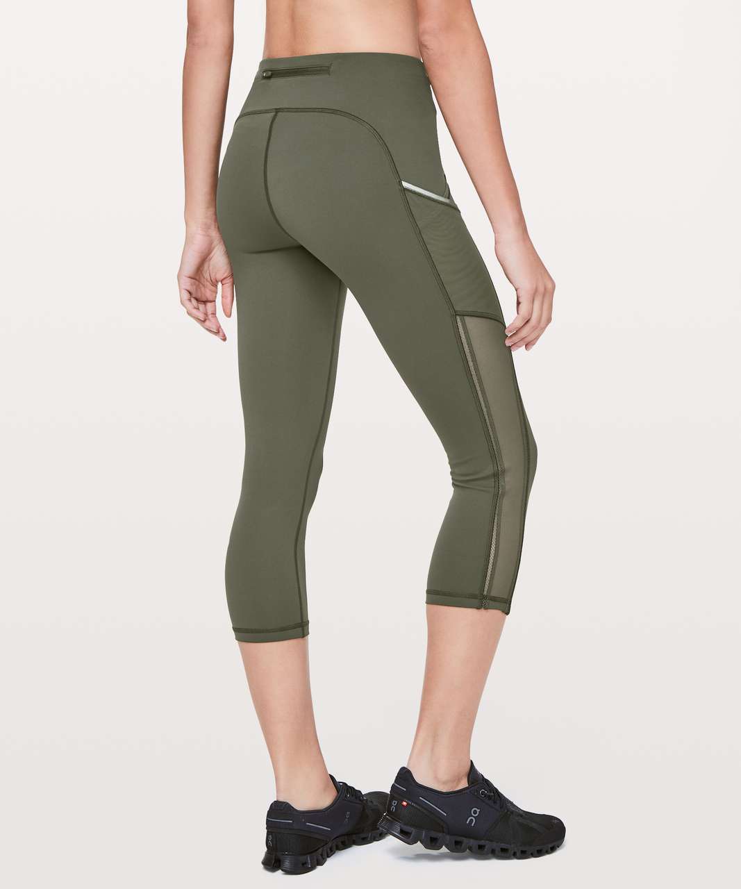 Lululemon Speed Up Crop *High Mesh 21" - Camo Green