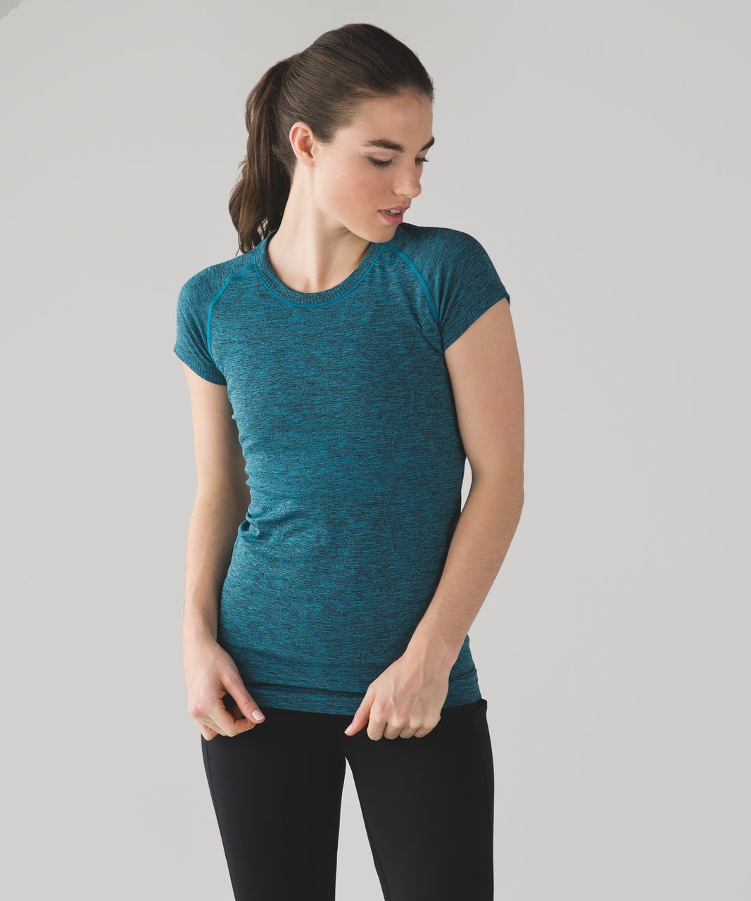 Lululemon Swiftly Tech Long Sleeve Crew - Heathered Black - lulu