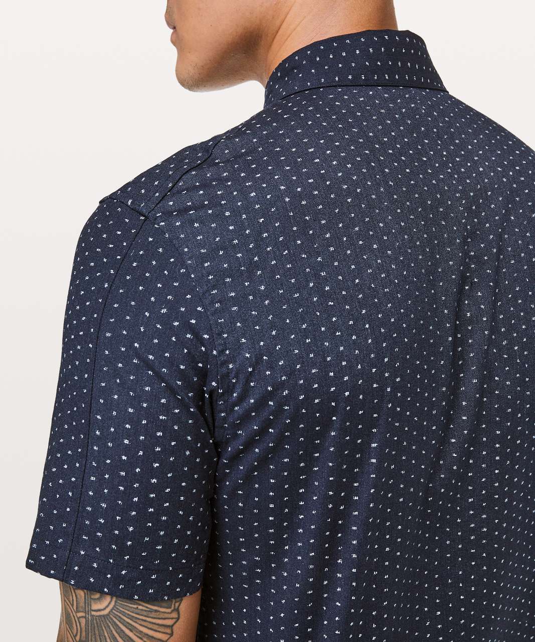 Lululemon All Town Short Sleeve Buttondown - Woven Dot Sea Salt True Navy