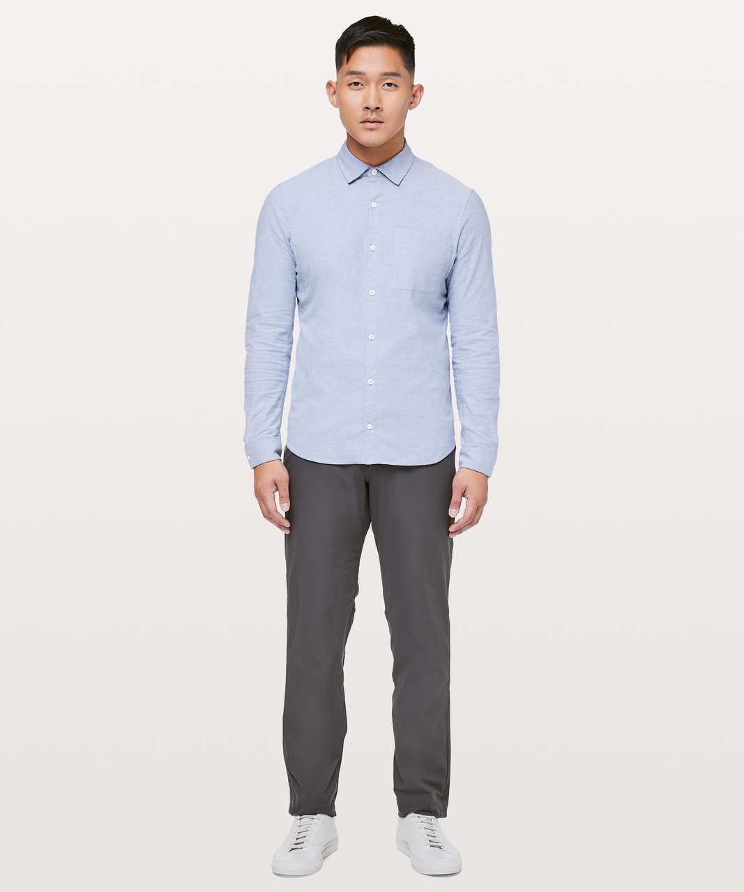 Lululemon All Town Buttondown - Harbor Blue / White