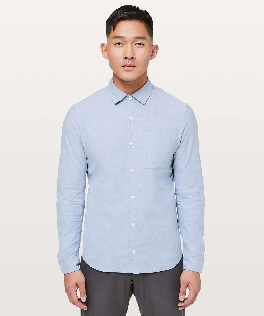 Lululemon All Town Buttondown - Harbor Blue / White - lulu fanatics