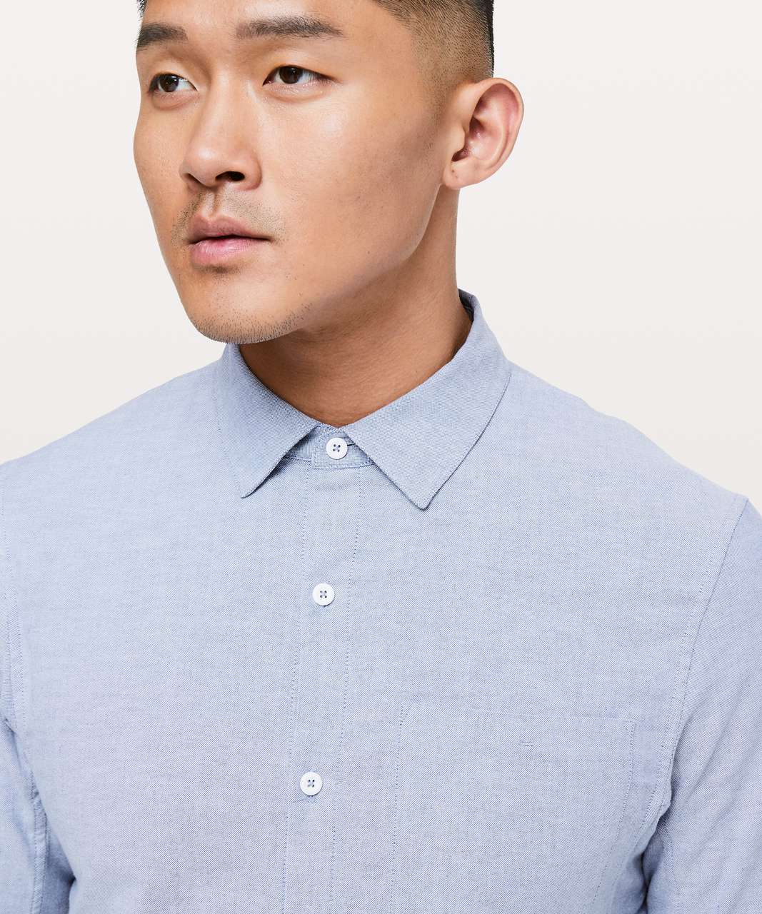 Lululemon All Town Buttondown - Harbor Blue / White