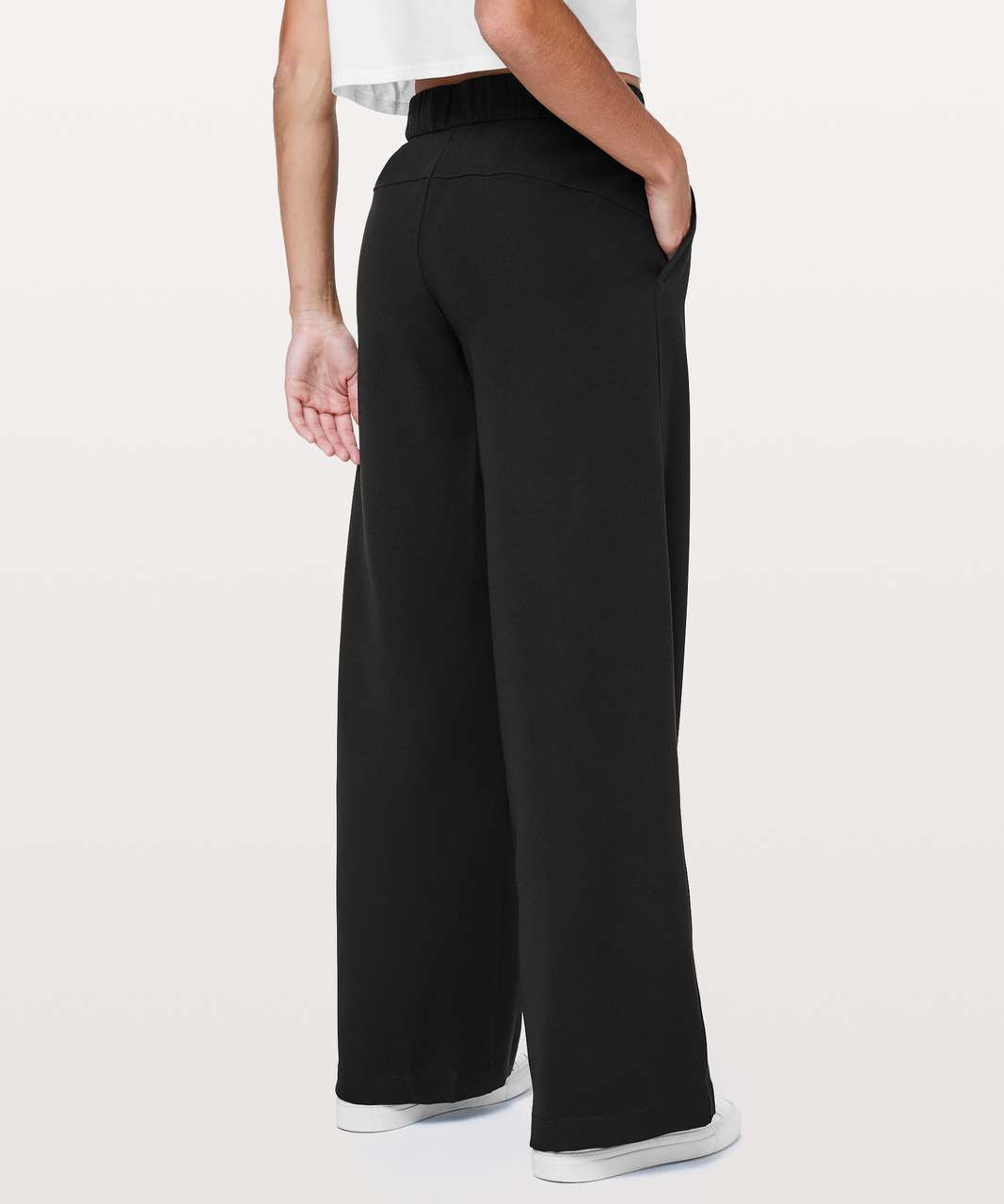 black wide leg summer trousers