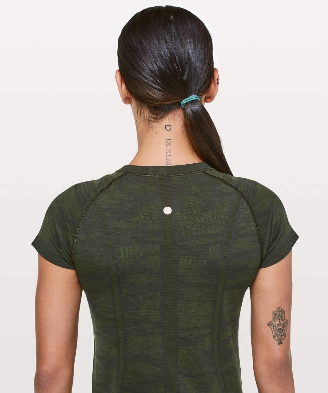 Lululemon Swiftly Tech Short Sleeve Crew - Dark Olive / Brave Olive / Black