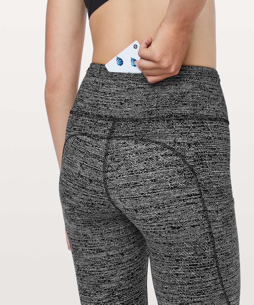 Lululemon Fast & Free Crop II *Nulux 19" - Twillines Ice Grey Black