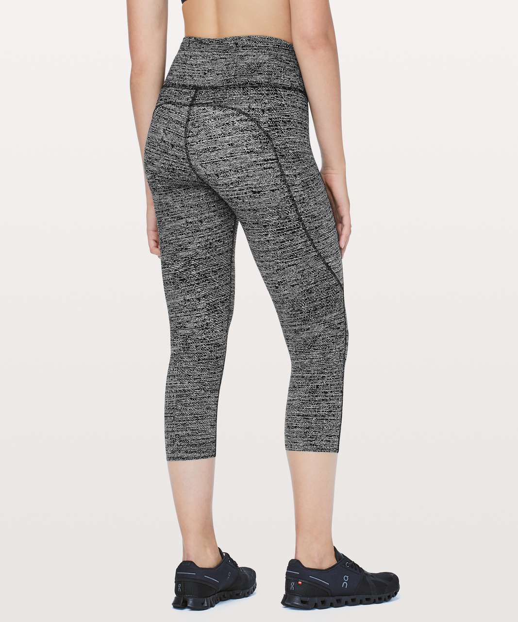 Lululemon Fast & Free Crop II *Nulux 19" - Twillines Ice Grey Black