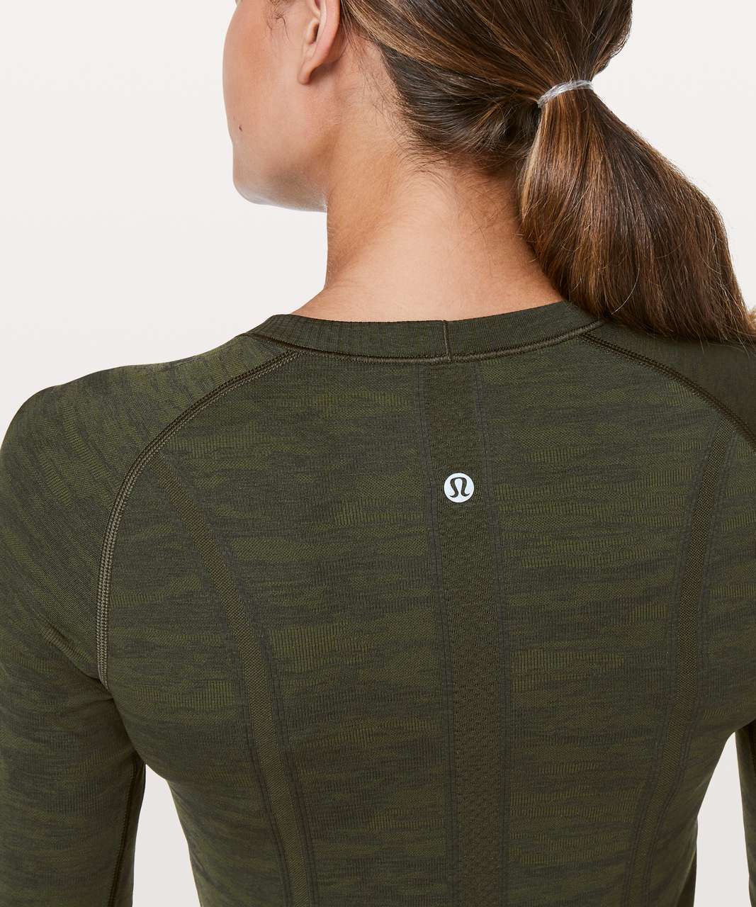 Lululemon Swiftly Tech Long Sleeve Crew - Dark Olive / Brave Olive / Black  - lulu fanatics