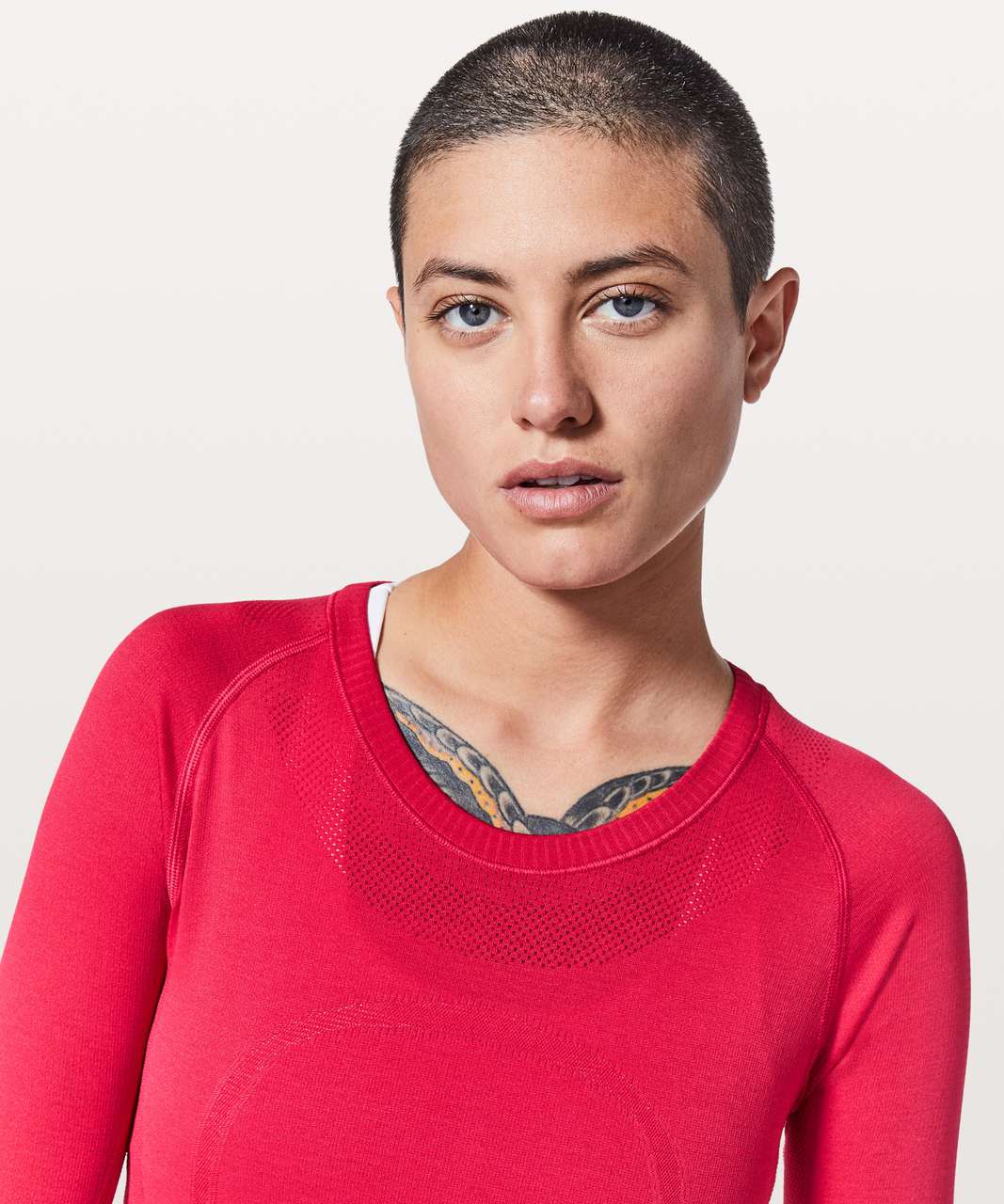 Lululemon Swiftly Tech Long Sleeve Crew - Flamenco Red / Flamenco Red