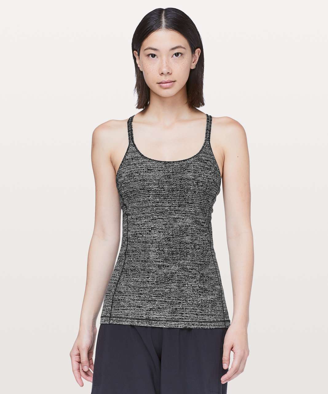 Lululemon Free To Be Tank *Nulu - Twillines Ice Grey Black / Black