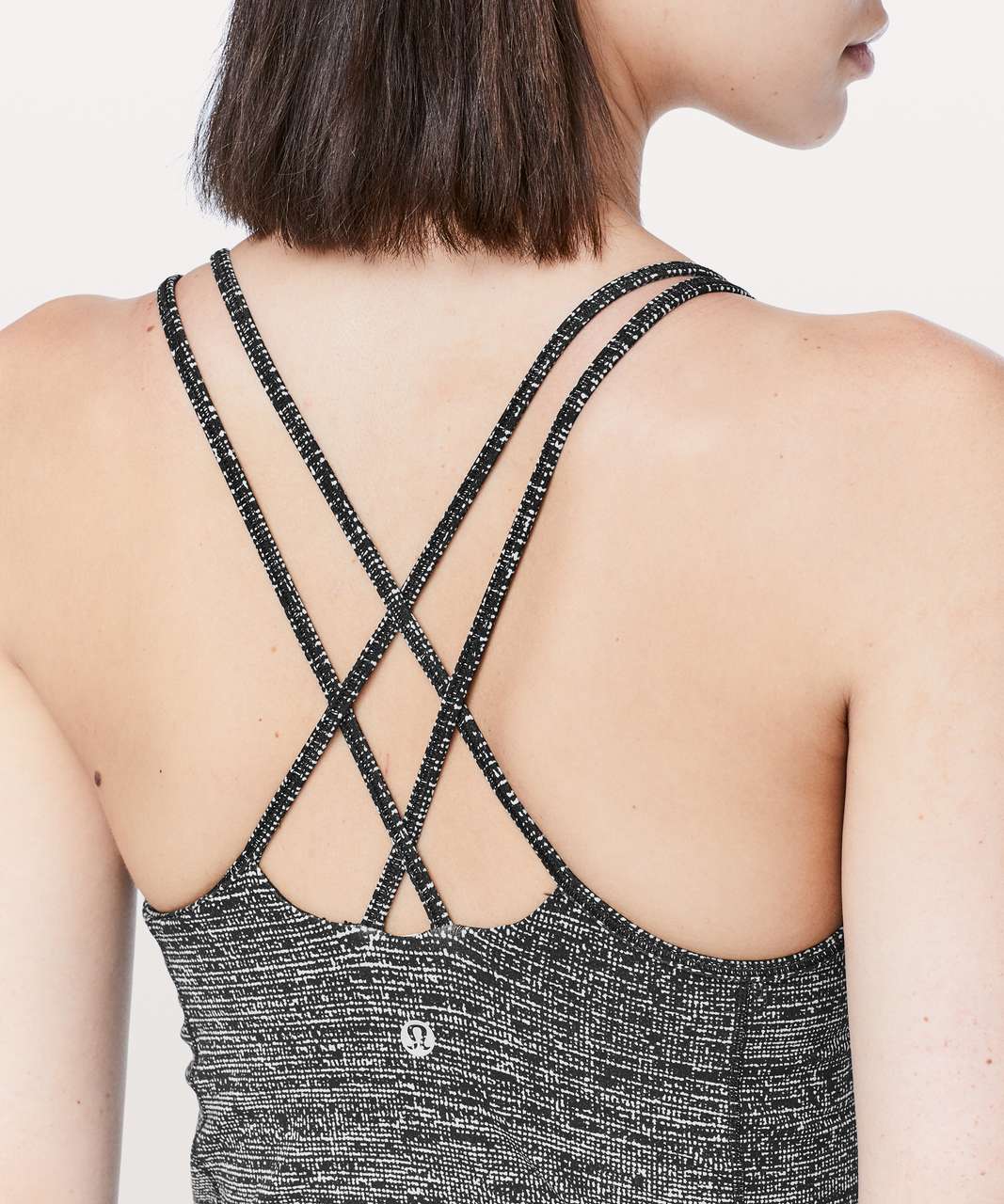 Lululemon Flow Y Bra *Nulu - Twillines Ice Grey Black - lulu fanatics