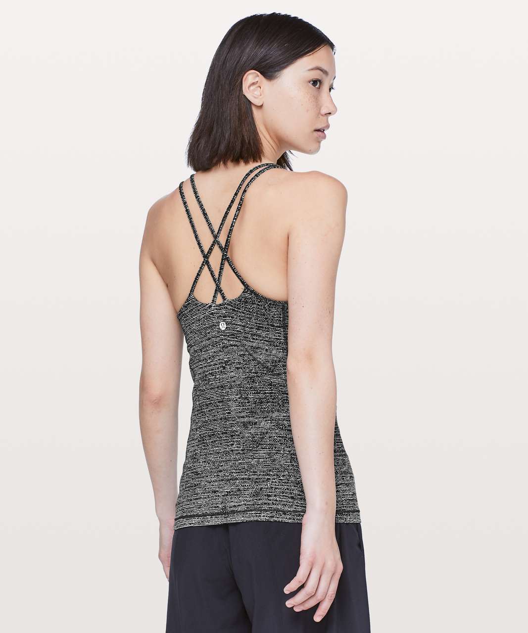 Lululemon Free To Be Tank *Nulu - Twillines Ice Grey Black / Black